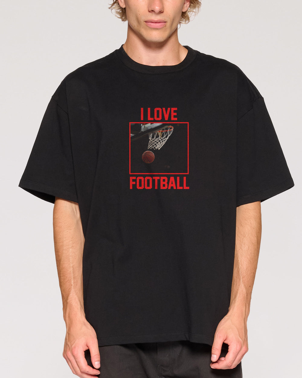 I Love Football Oversized Tee