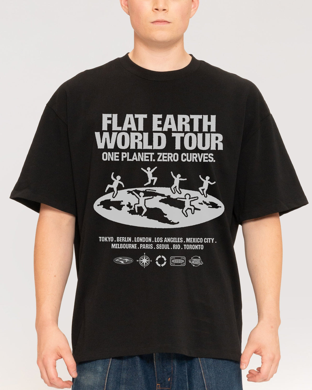 Flat Earth World Tour Oversized Tee
