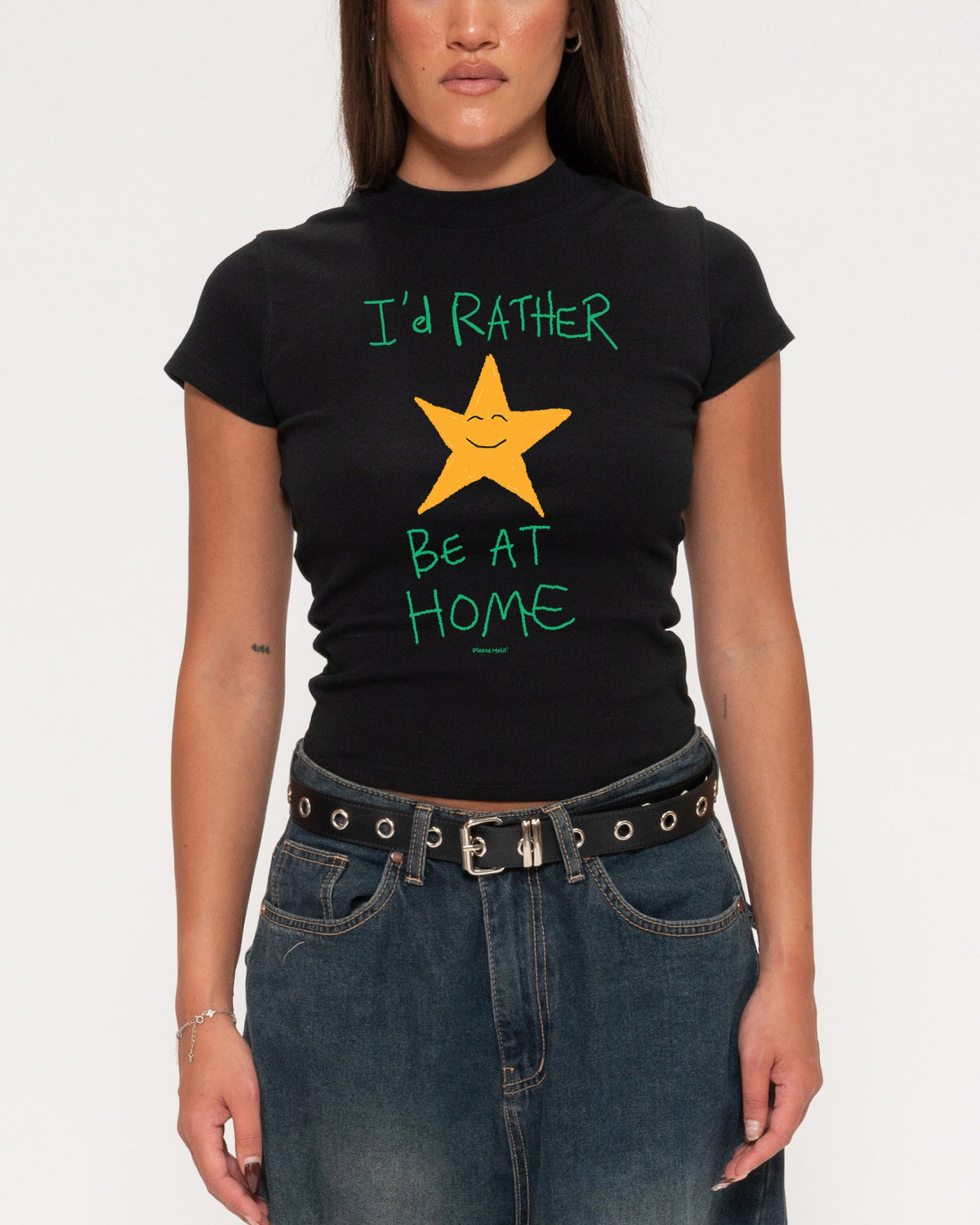 I'd Rather Be At Home Longline Baby Tee