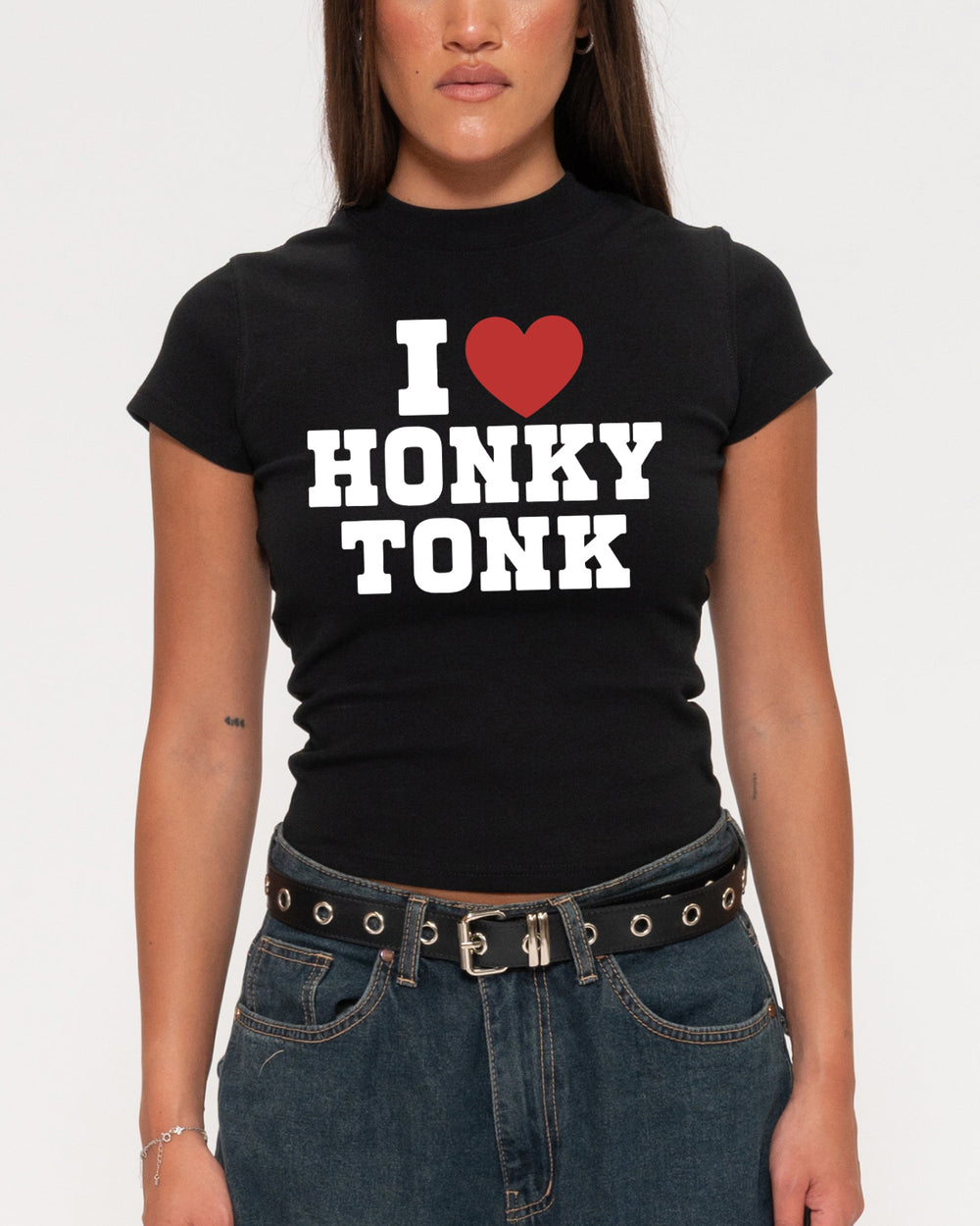 I Love Honky Tonk Longline Baby Tee
