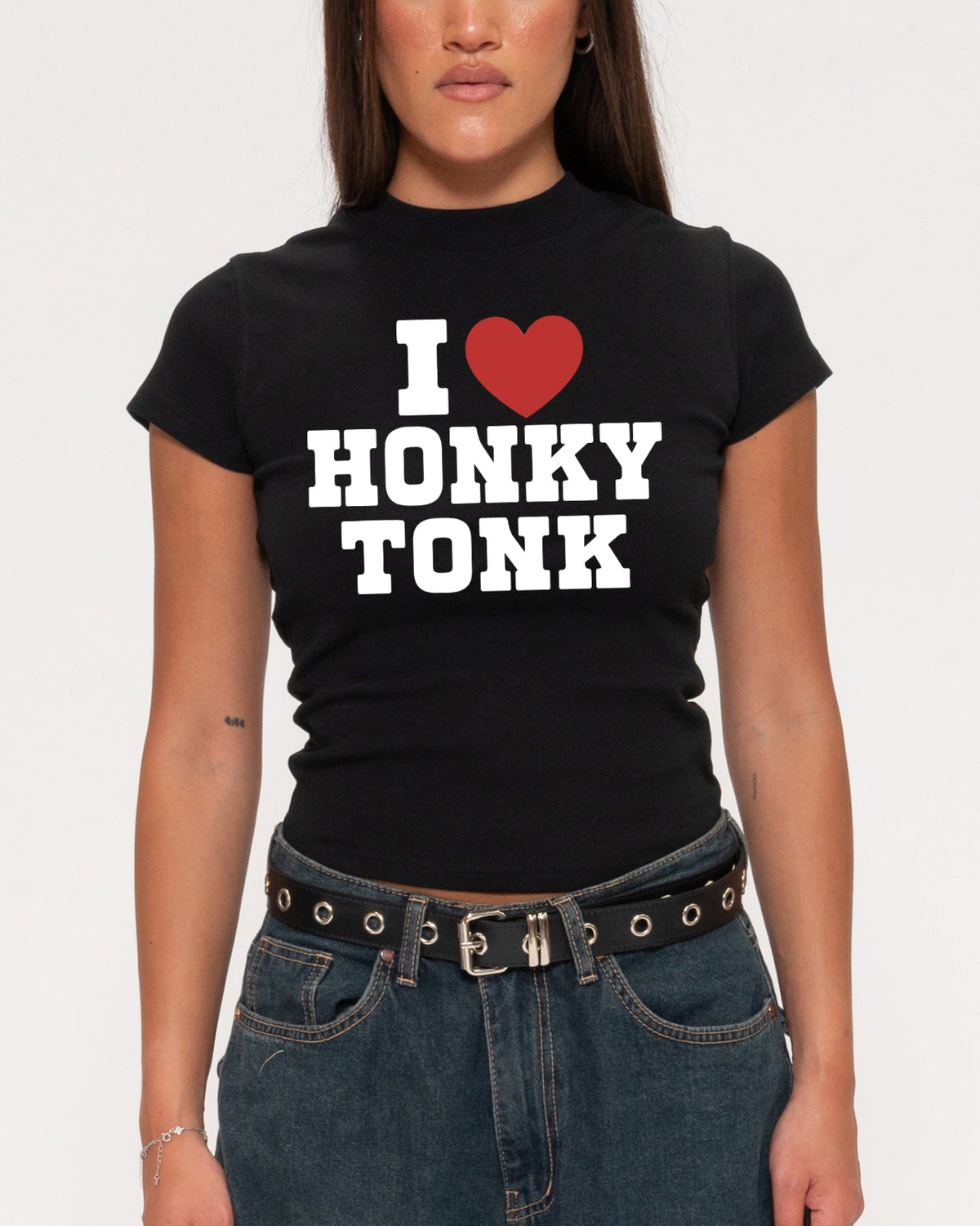 I Love Honky Tonk Longline Baby Tee