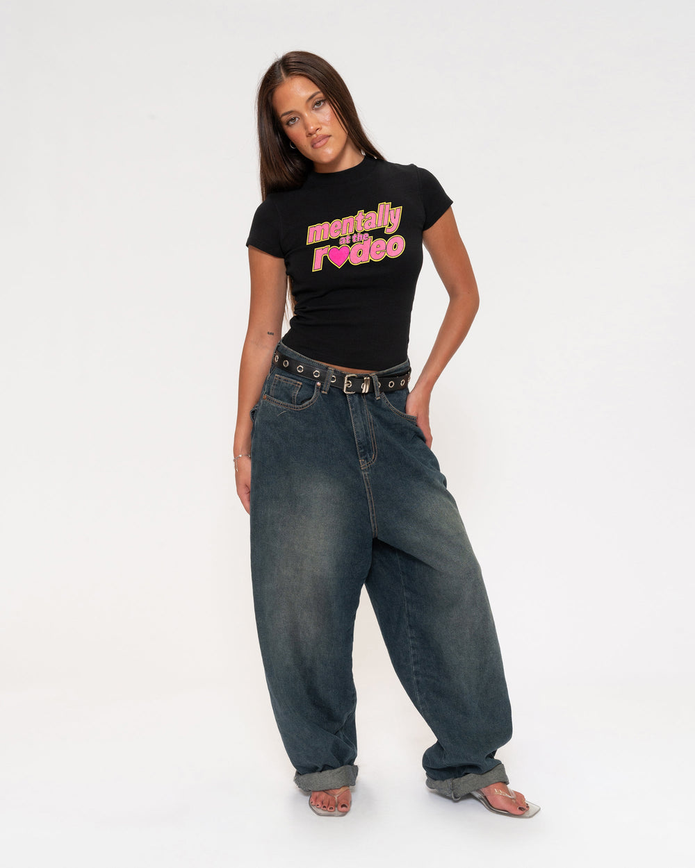 Mentally At The Rodeo Longline Baby Tee