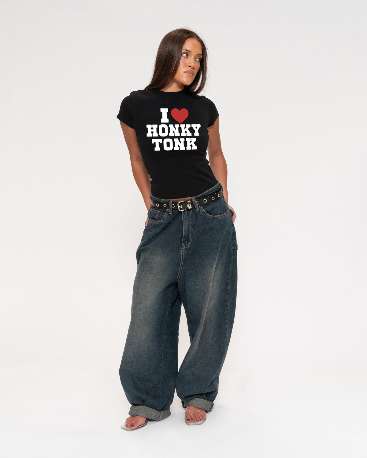 I Love Honky Tonk Longline Baby Tee