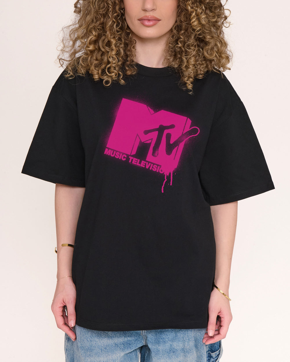 Graffiti MTV Logo Oversized Tee
