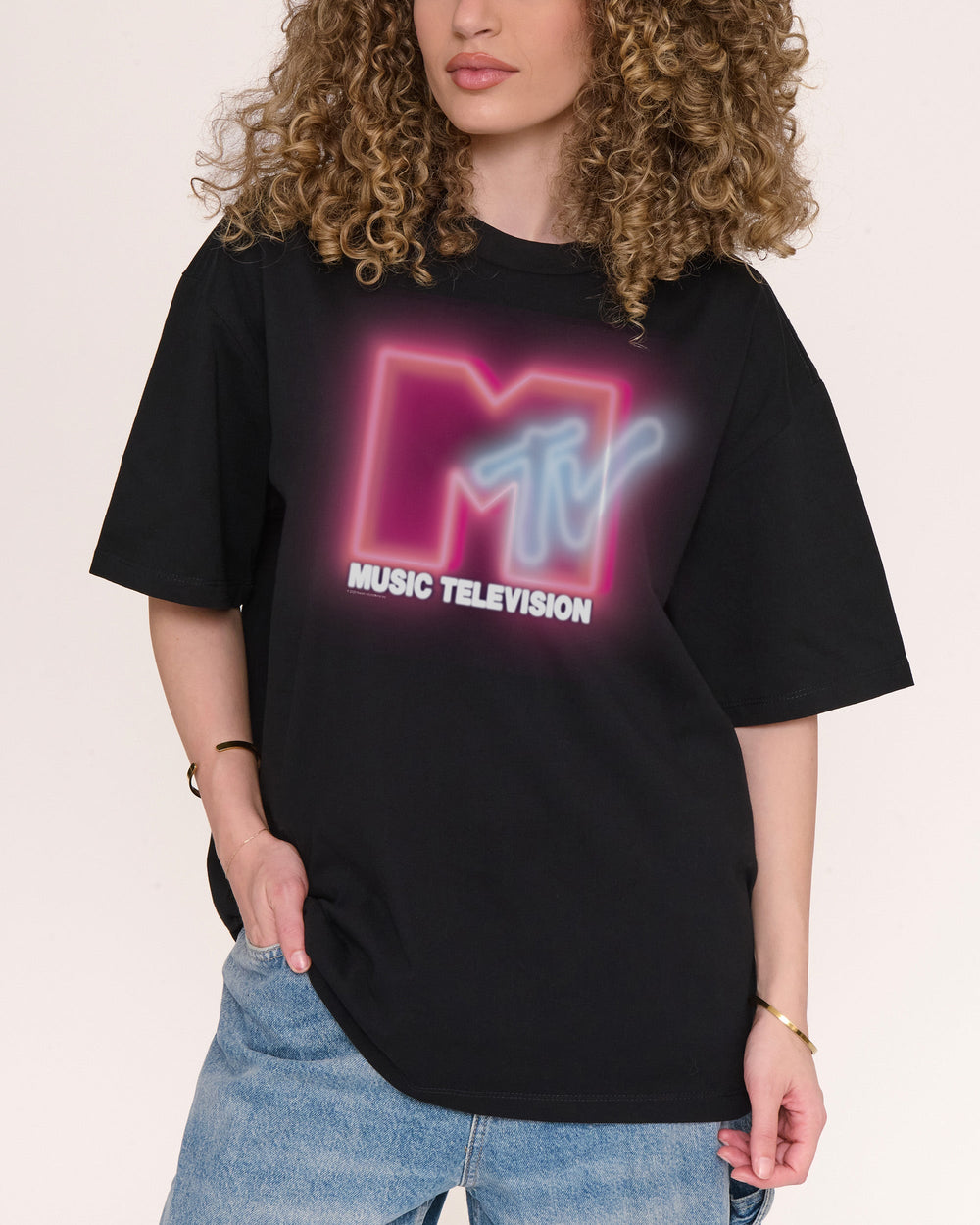 Neon MTV Logo Oversized Tee