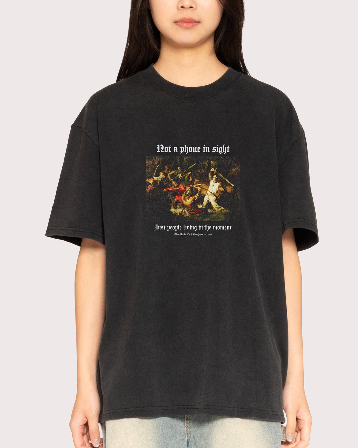Not a Phone in Sight Oversized Tee