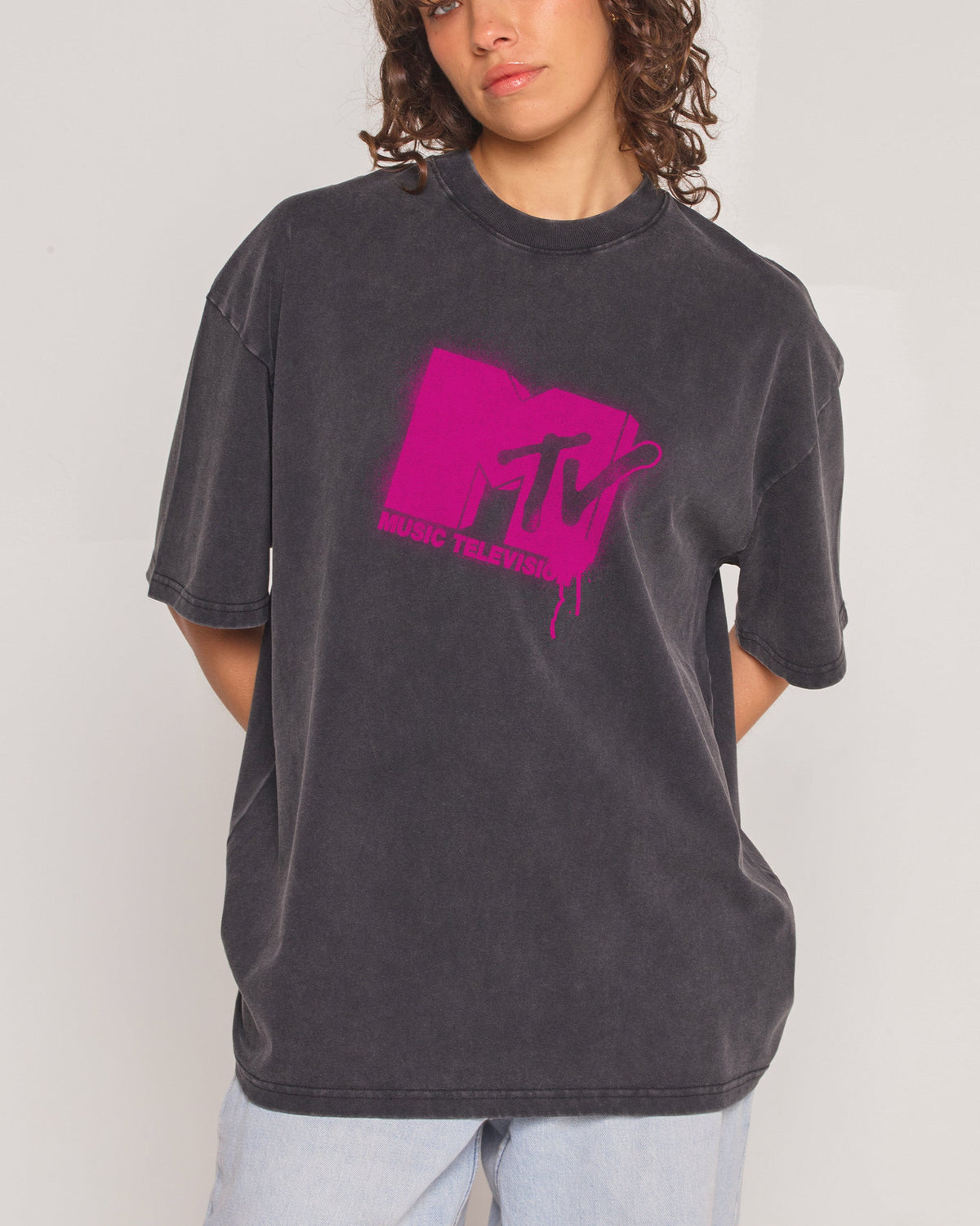Graffiti MTV Logo Oversized Tee