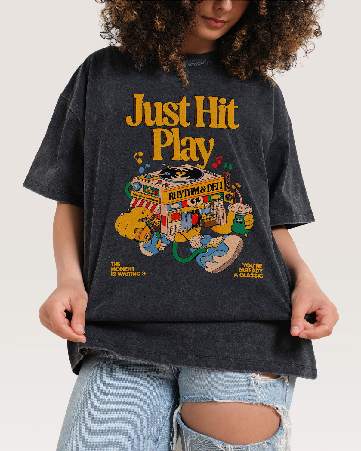 Just Hit Play Oversized Tee