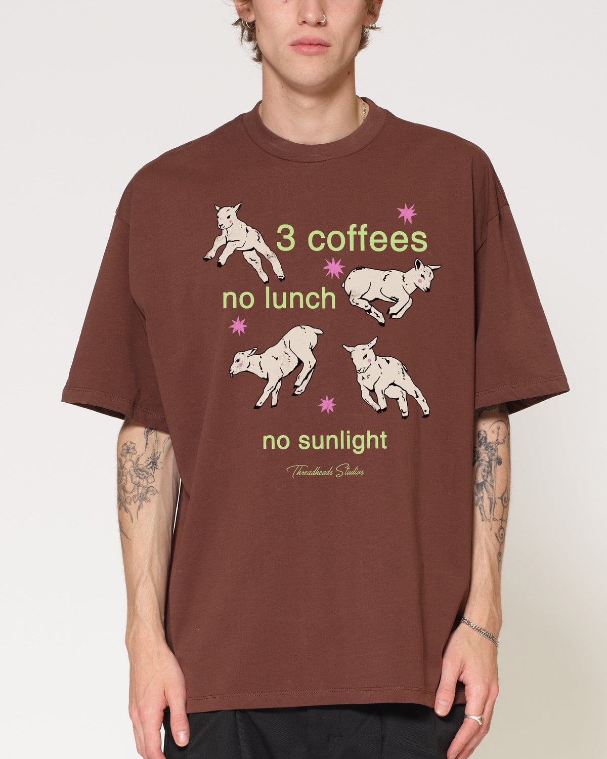 3 Coffees Oversized Tee