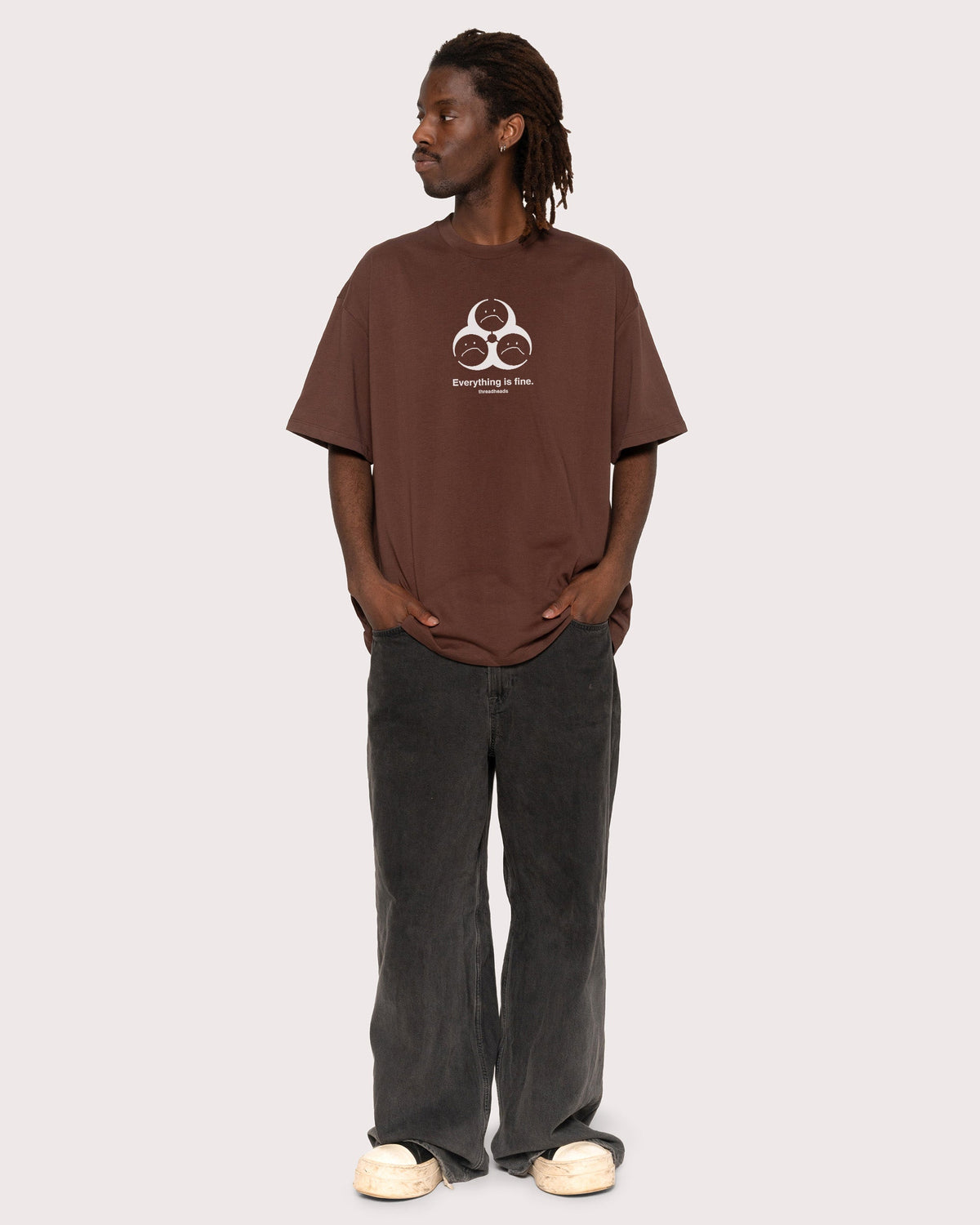 Everything Is Fine Biohazard Oversized Tee