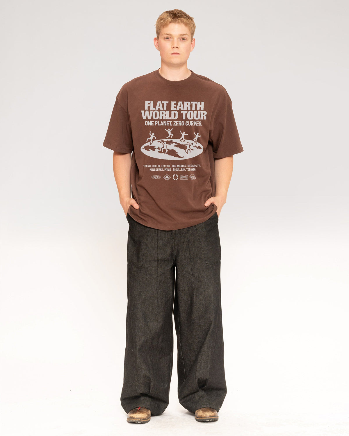 Flat Earth World Tour Oversized Tee