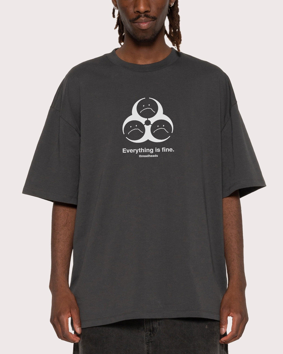 Everything Is Fine Biohazard Oversized Tee