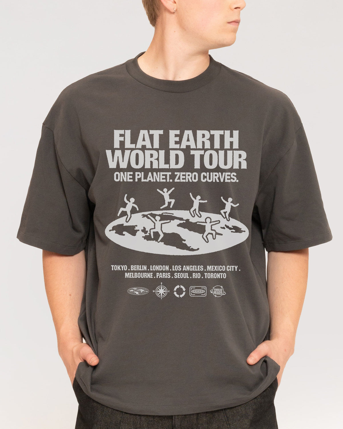 Flat Earth World Tour Oversized Tee