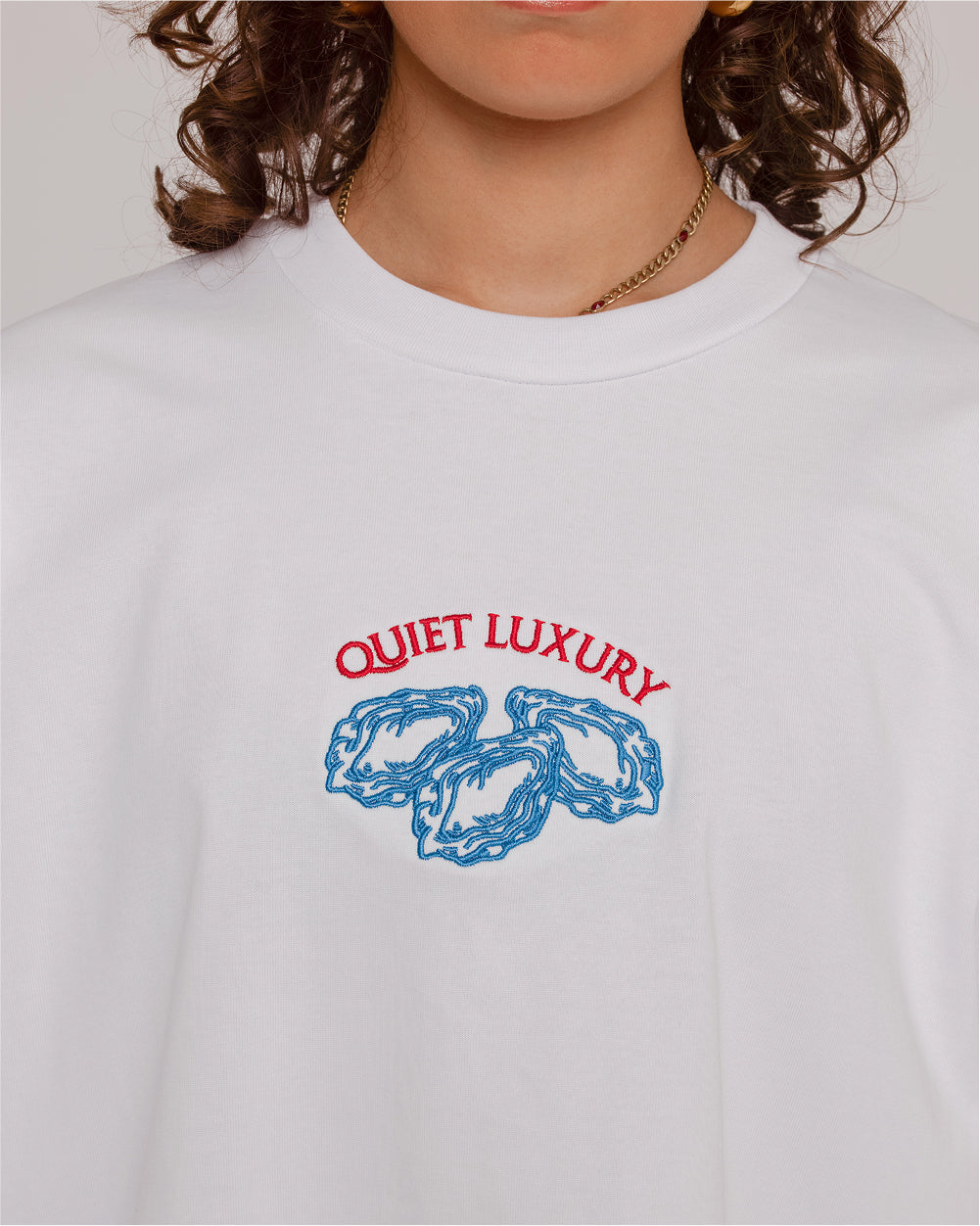 Quiet Luxury Oversized Embroidered Tee