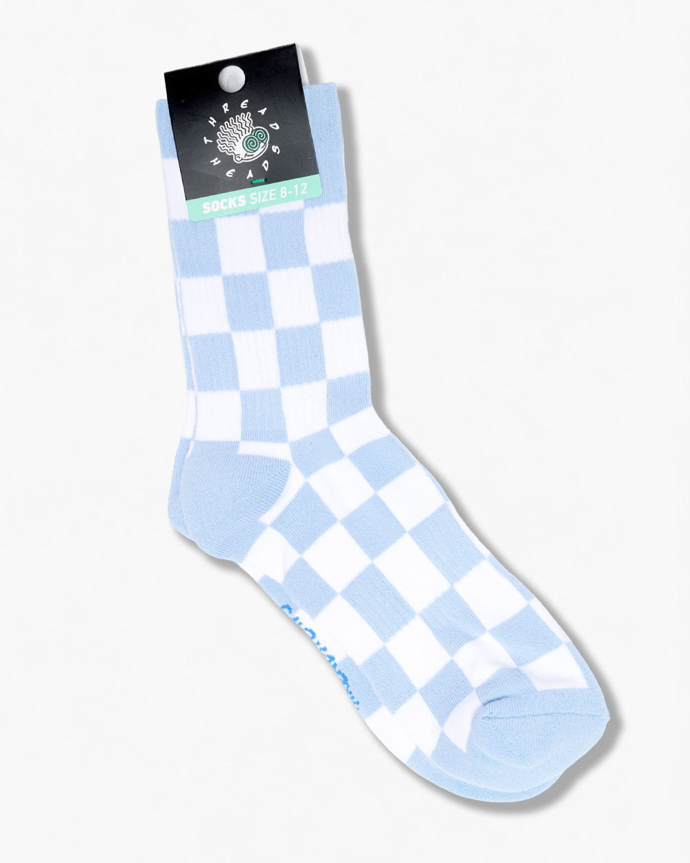 Pale Blue Check Pattern Socks