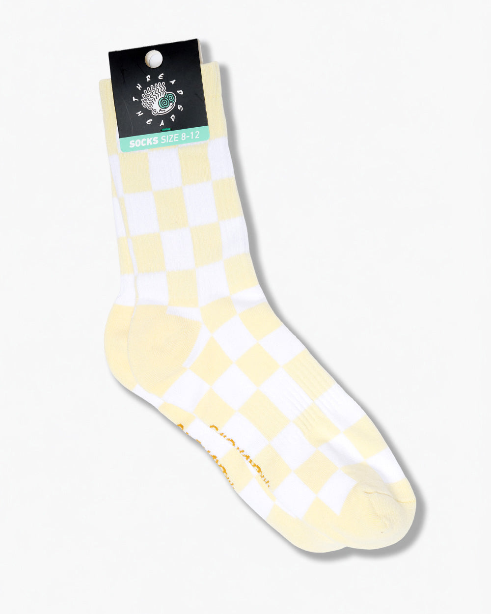 Yellow Check Pattern Socks