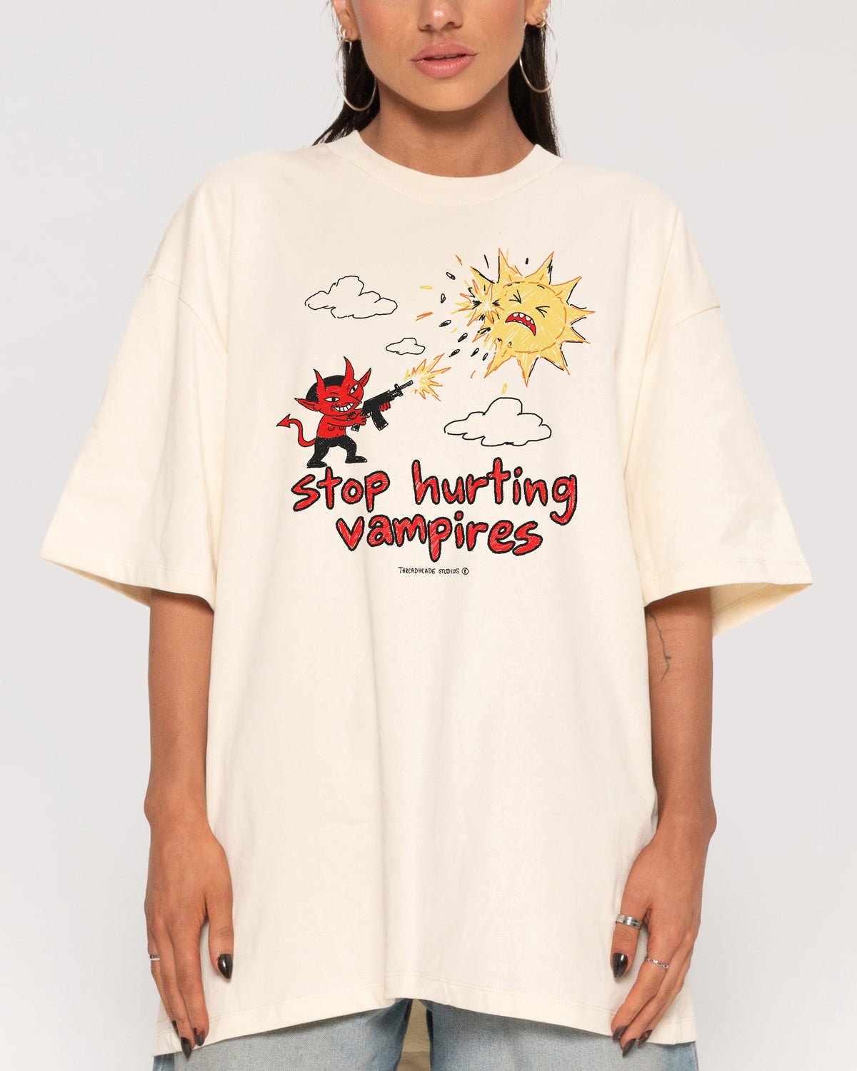 Stop Hurting Vampires Oversized Tee