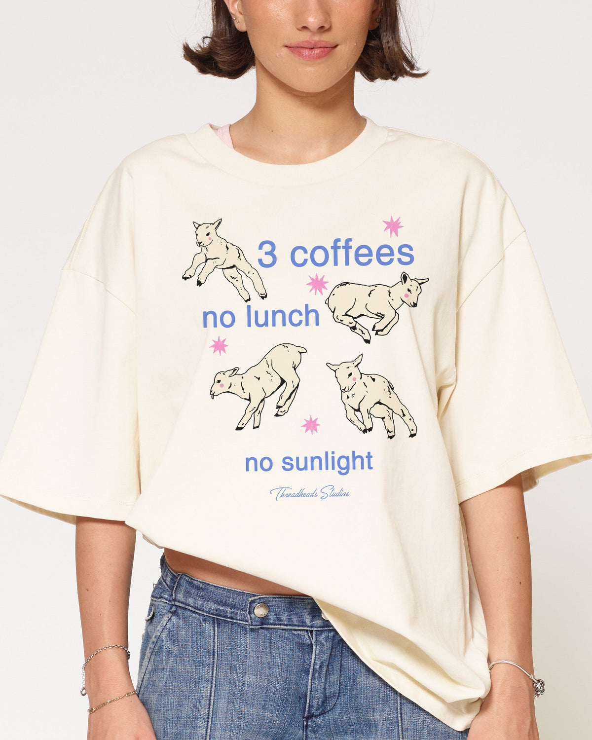 3 Coffees Oversized Tee