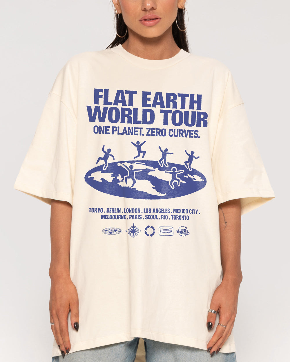 Flat Earth World Tour Oversized Tee