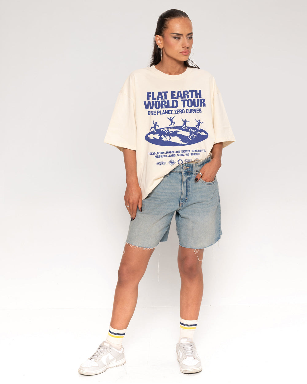 Flat Earth World Tour Oversized Tee