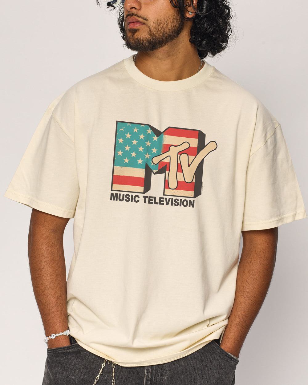 USA MTV Logo Oversized Tee