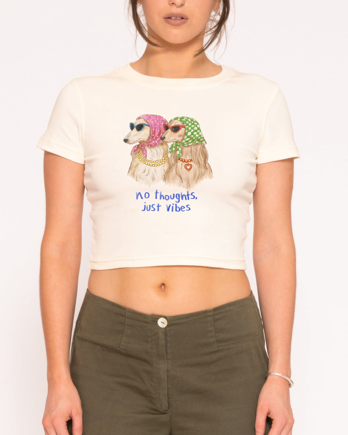 No Thoughts, Just Vibes Baby Tee