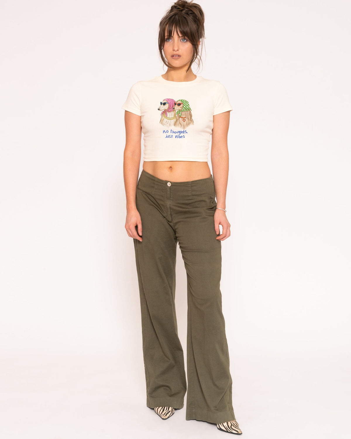 No Thoughts, Just Vibes Baby Tee