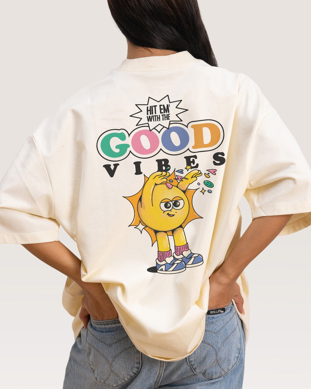 Hit Em' With the Good Vibes Oversized Tee