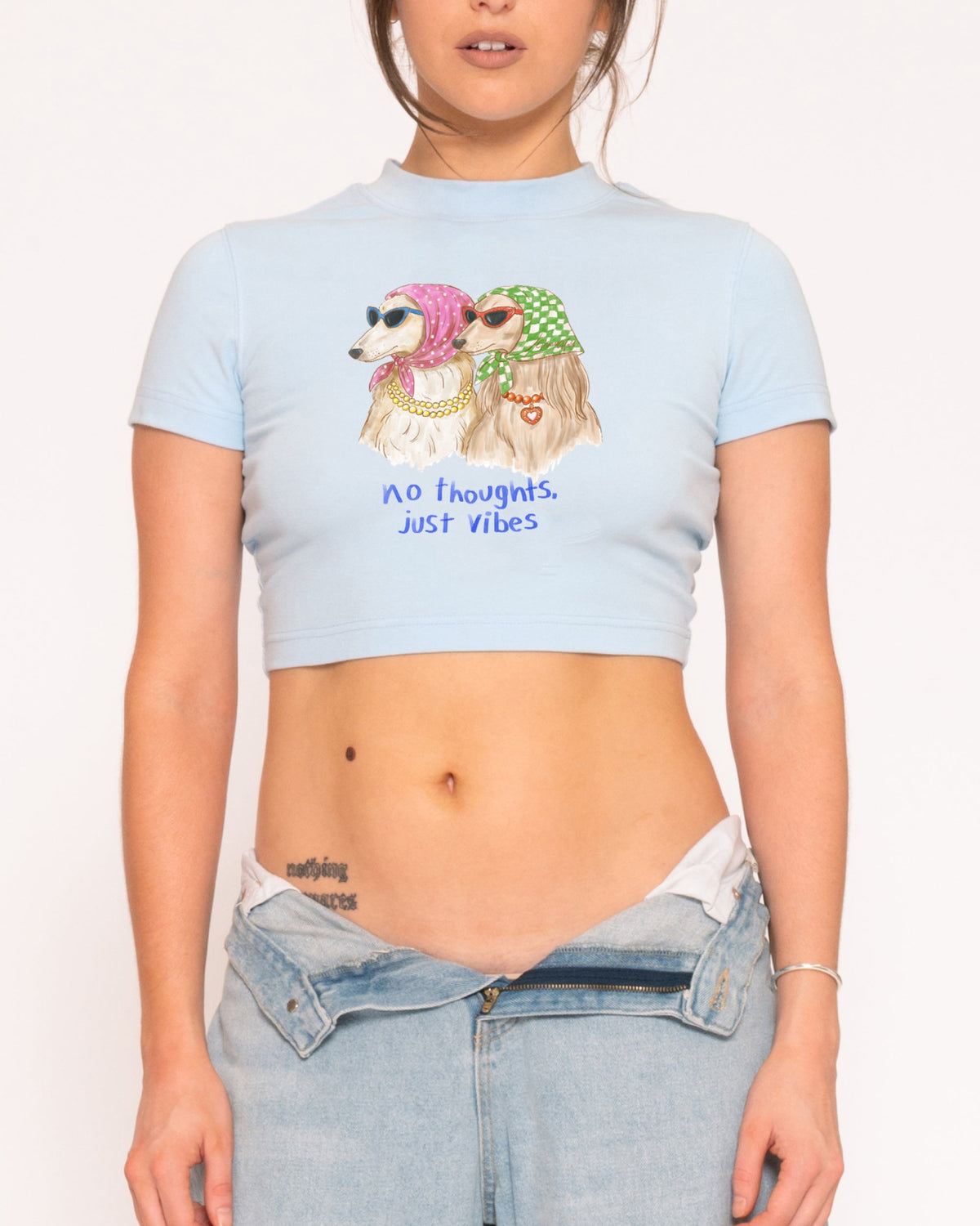 No Thoughts, Just Vibes Baby Tee