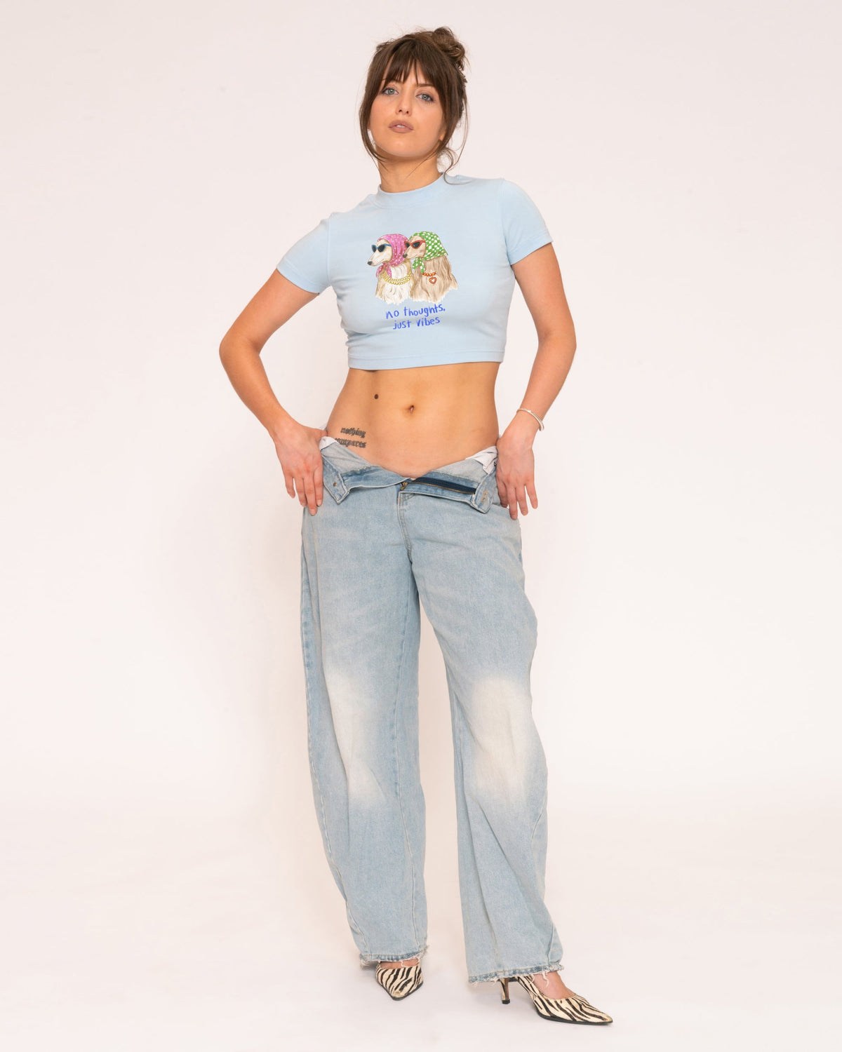 No Thoughts, Just Vibes Baby Tee