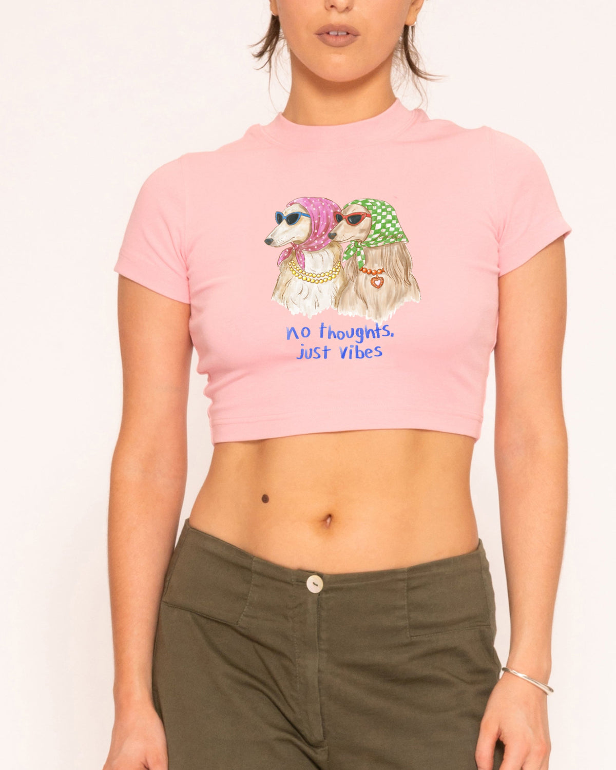 No Thoughts, Just Vibes Baby Tee