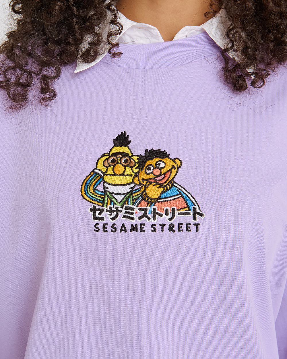 Bert and Ernie Tokyo Oversized Embroidered Tee