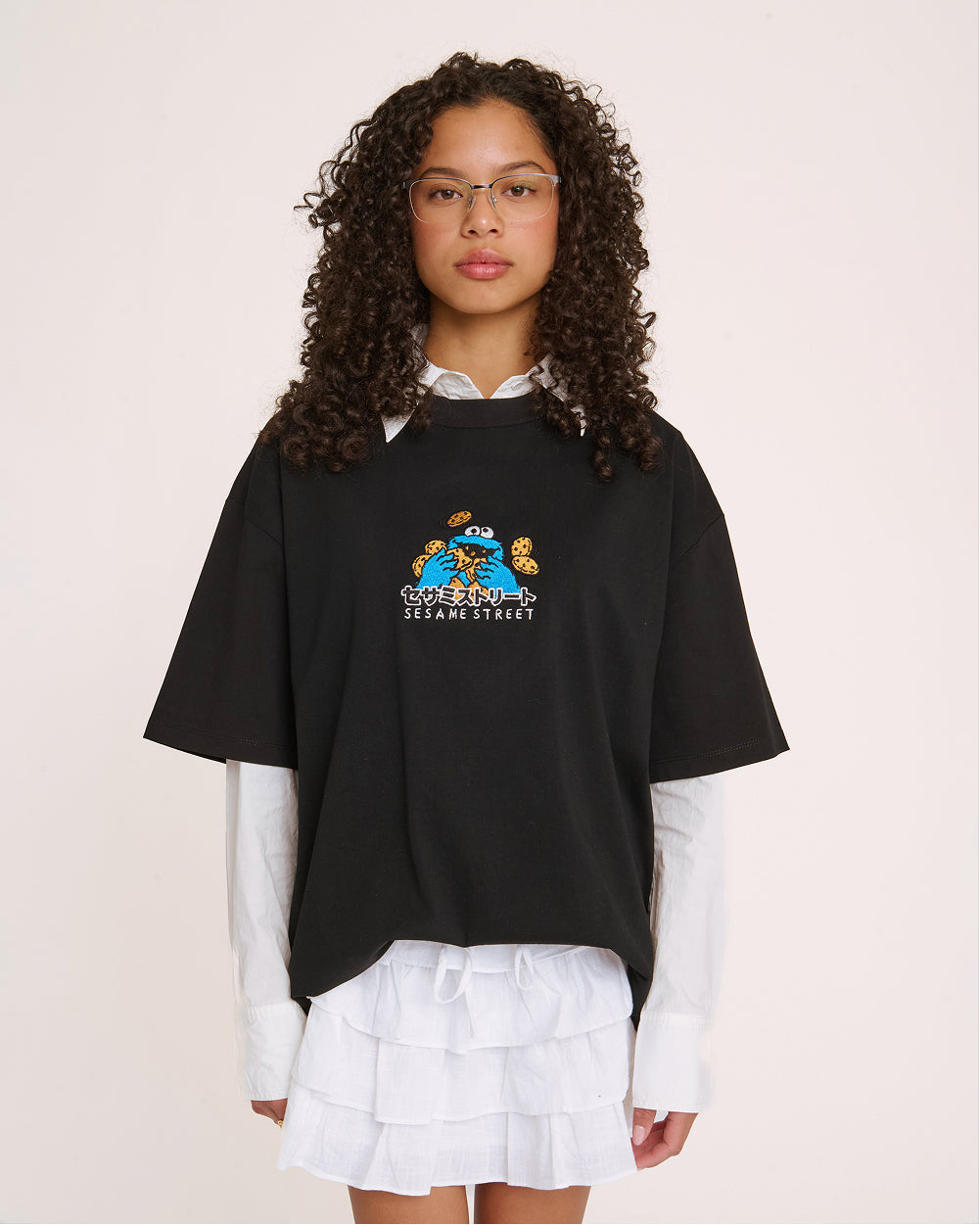 Cookie Monster Tokyo Oversized Embroidered Tee