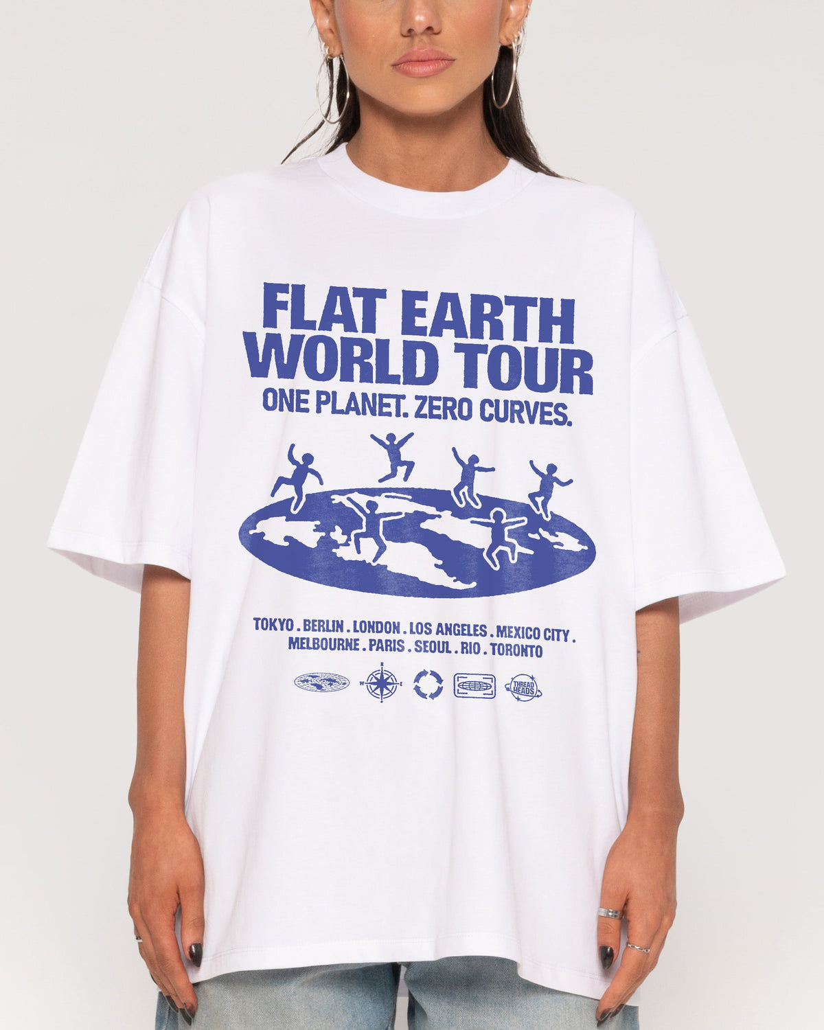Flat Earth World Tour Oversized Tee