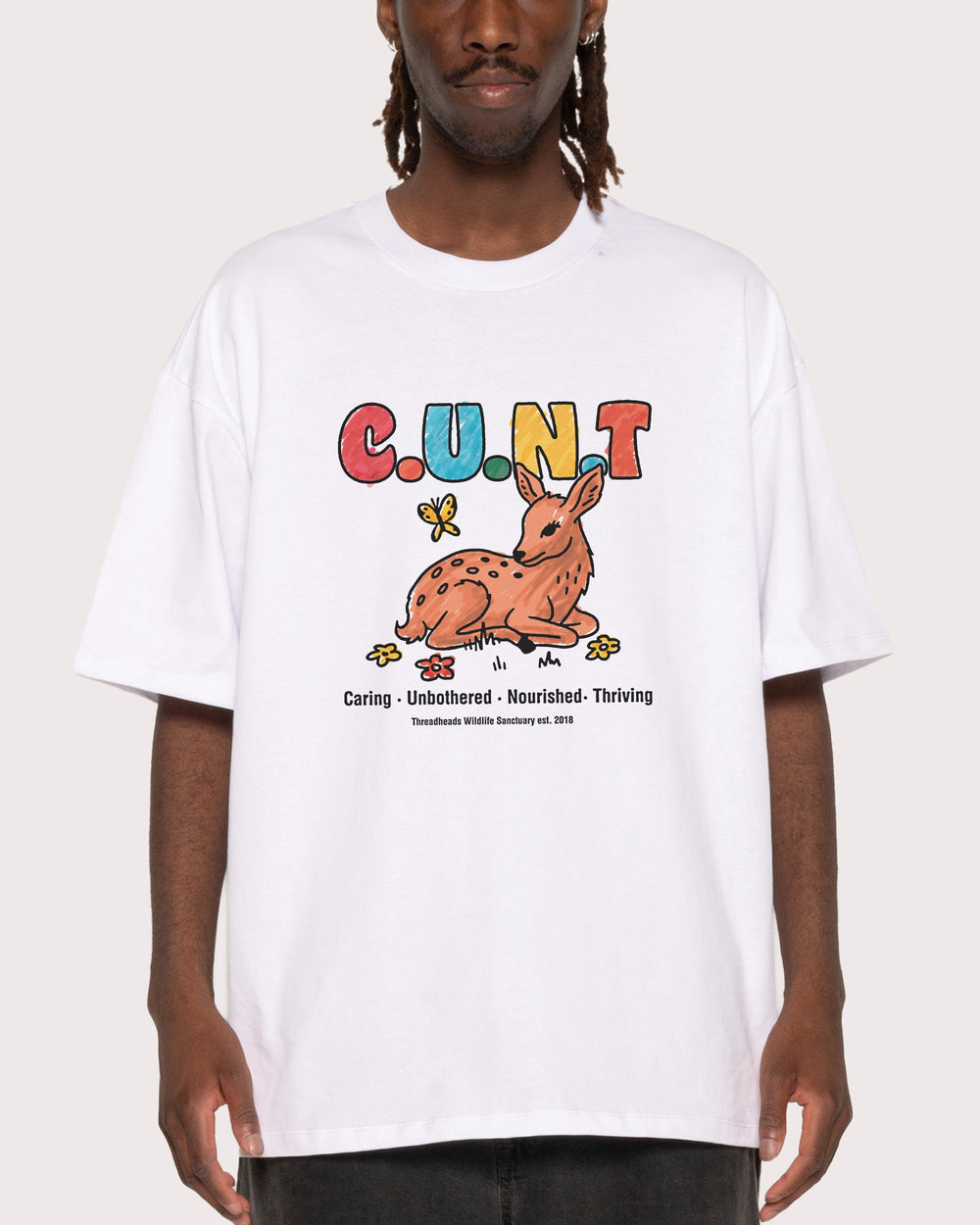 Caring Unbothered Nourished Thriving Oversized Tee