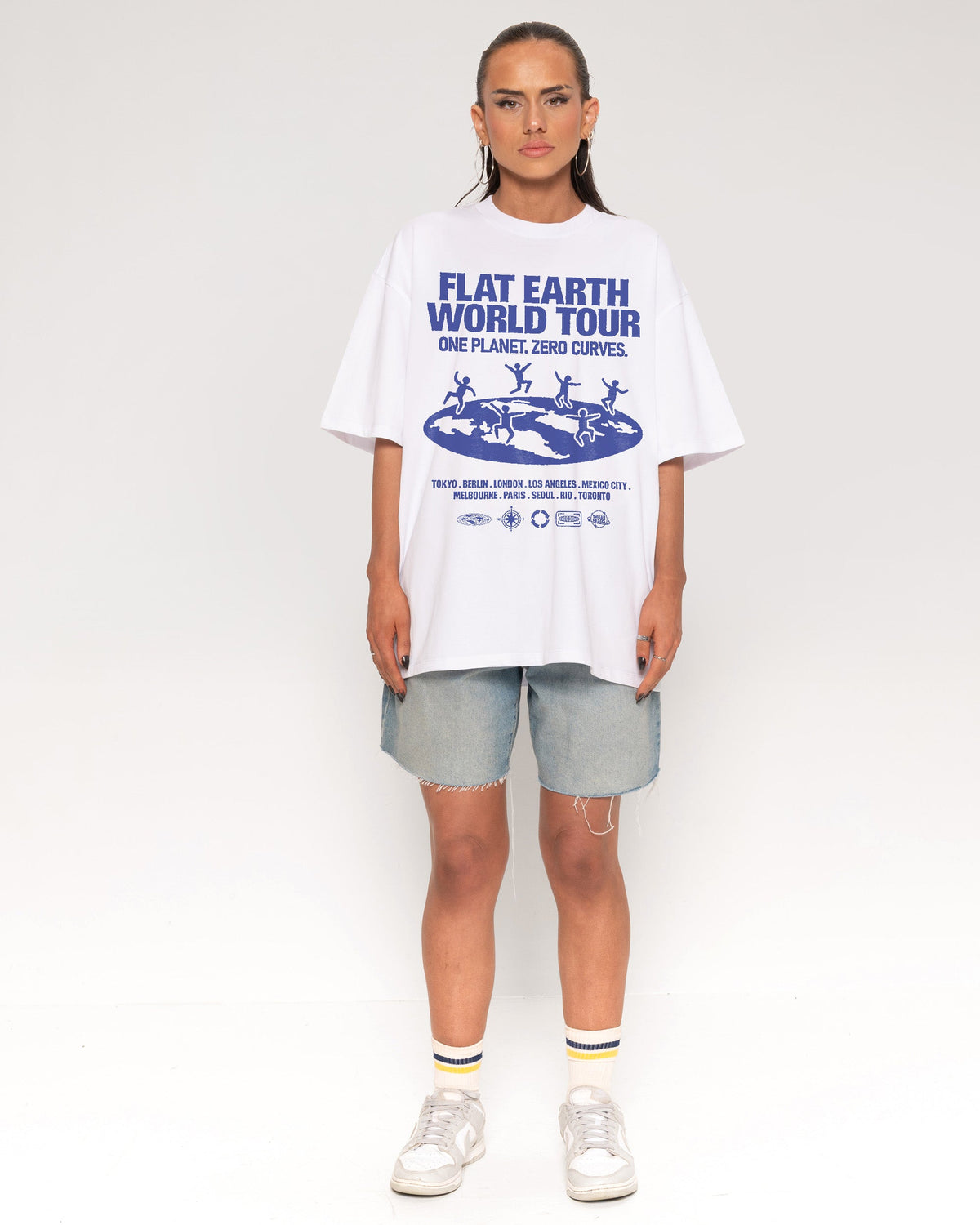 Flat Earth World Tour Oversized Tee