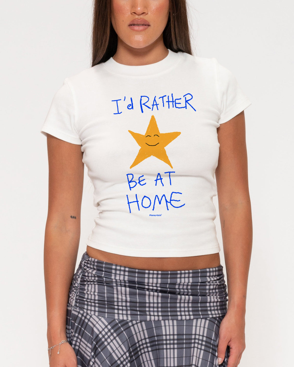 I'd Rather Be At Home Longline Baby Tee