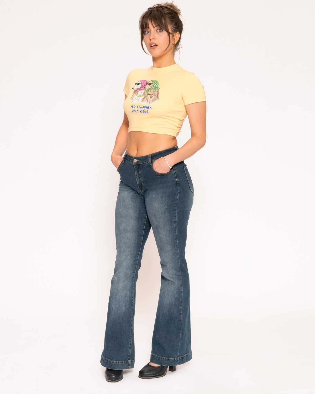 No Thoughts, Just Vibes Baby Tee