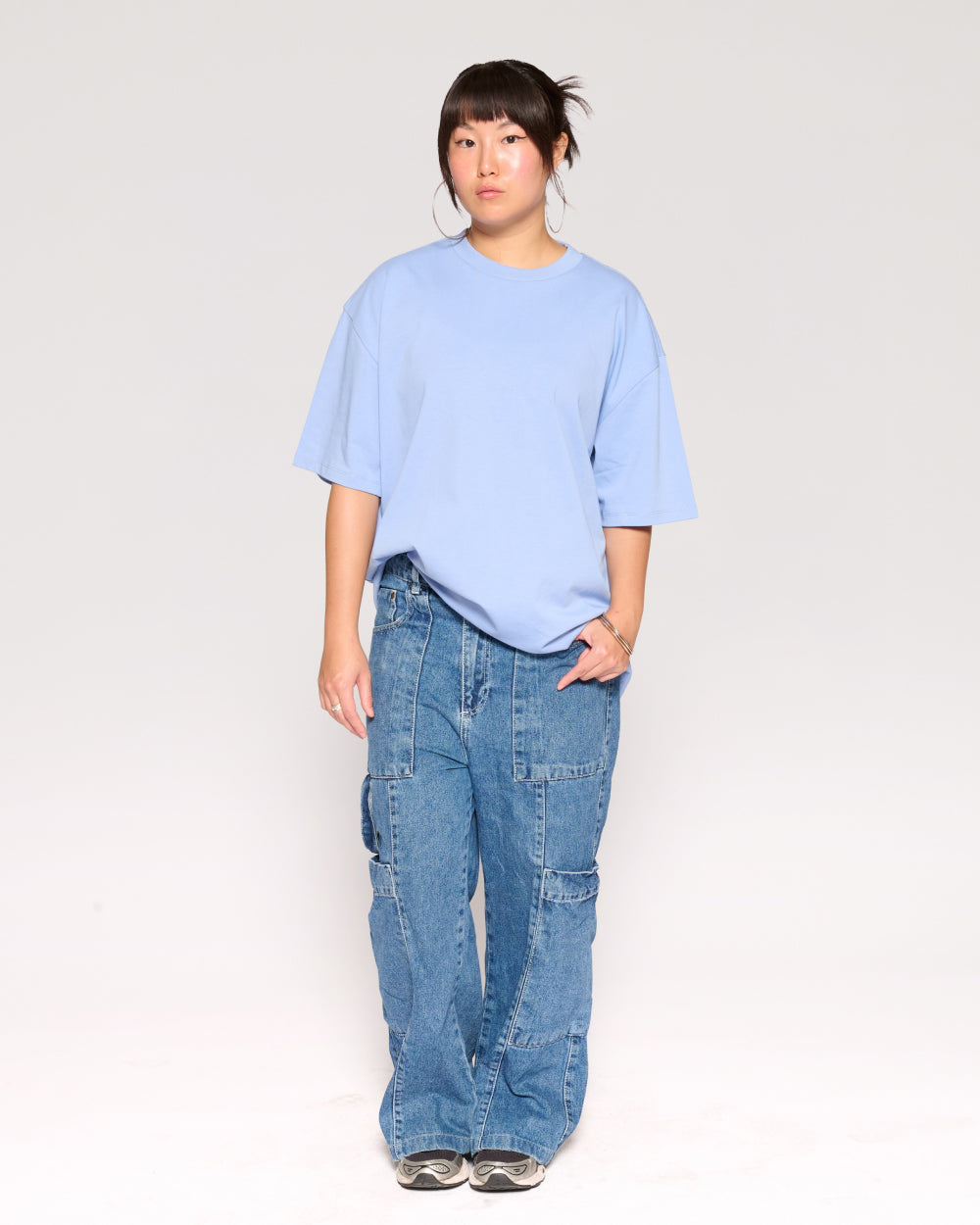 Oversized Tee 4 Pack: Charcoal, Black, Powder Blue, White